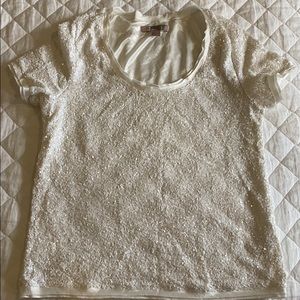White Sequin Tee